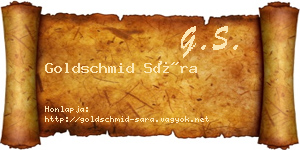 Goldschmid Sára névjegykártya